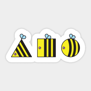 three bees Sticker